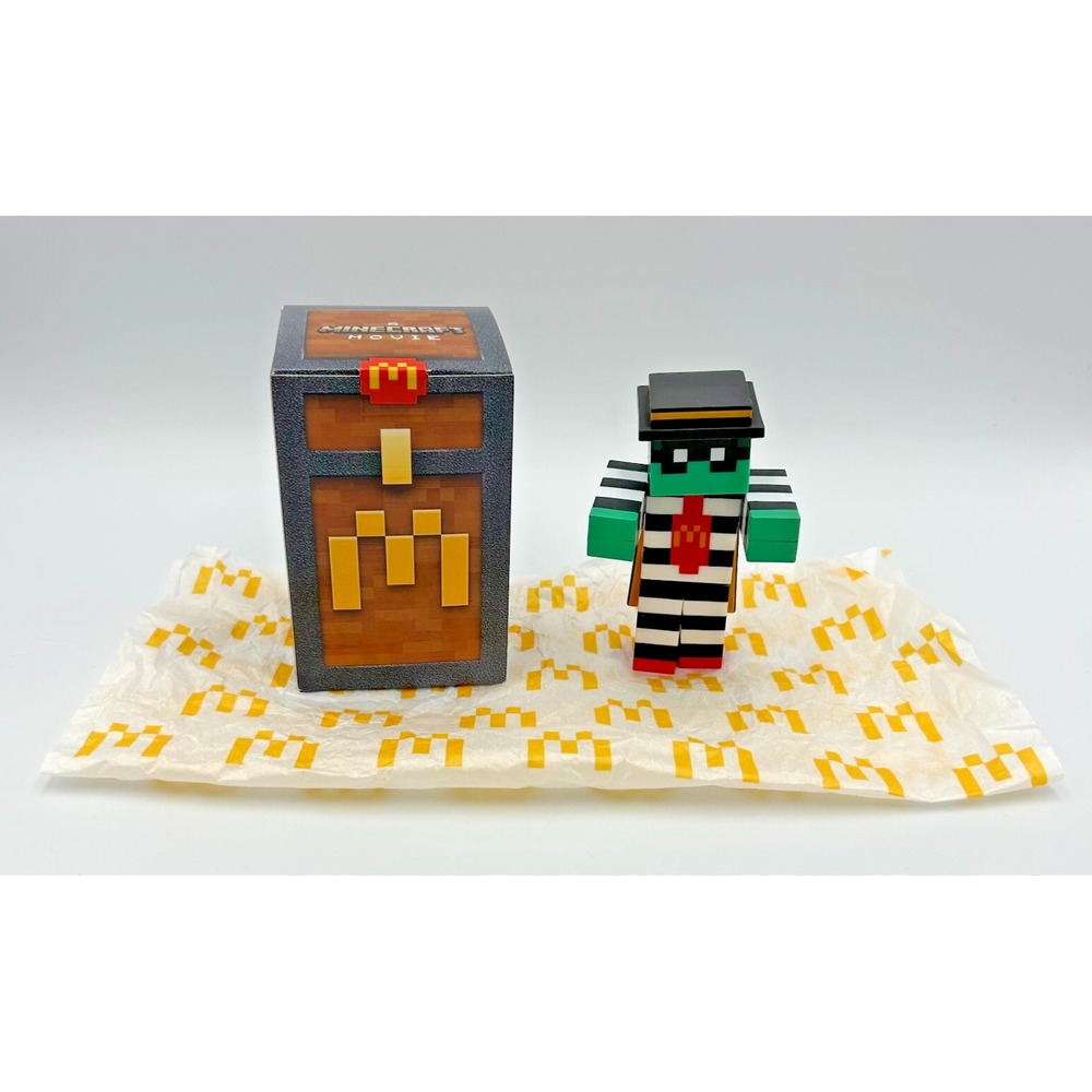 '25 McDonalds Minecraft Movie Happy Meal Hamburglar Zombie, Box, Wrapper NO CARD